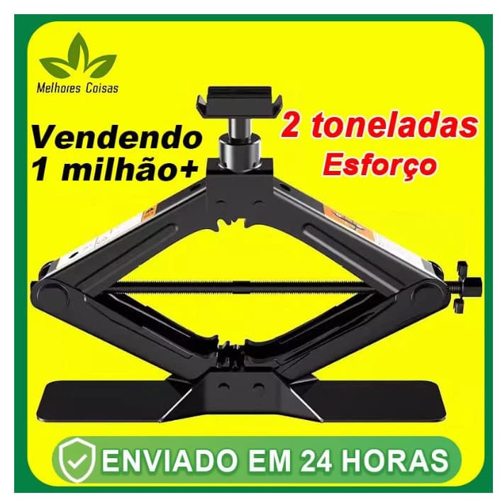 Macaco Sanfona de Carro Suporta 1.5 Toneladas Jacaré Universal Original para Troca de Pneu