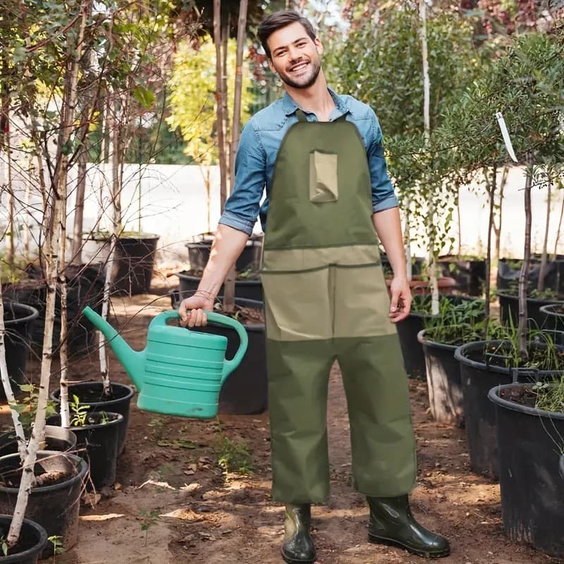 Avental de jardinagem estendido com vários bolsos, corte de jardim, Leggings Anti-sujeira, roupa de trabalho
