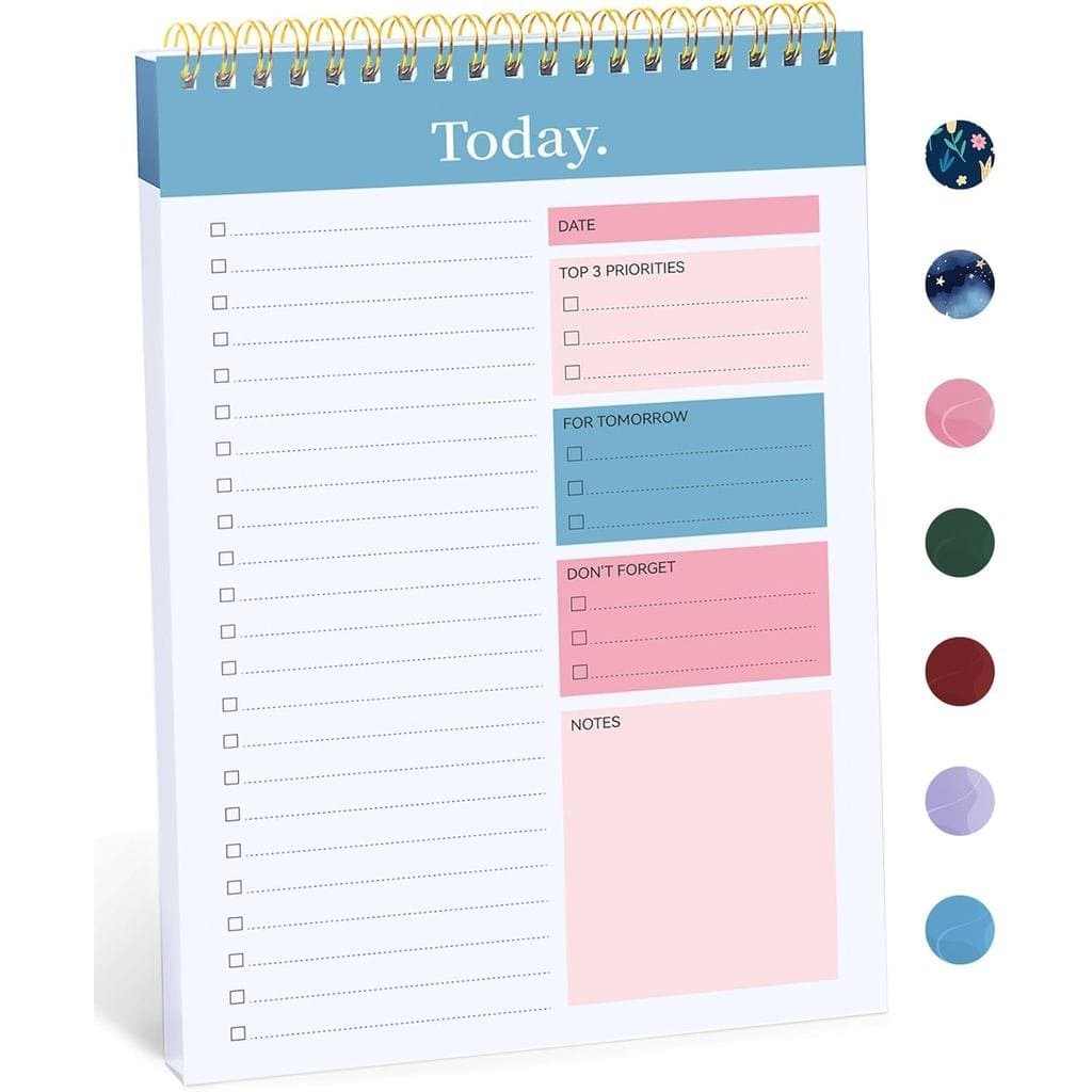 Caderno de Anotações Taja To Do List - Caderno de Tarefas para Trabalho com 52 Folhas, 9,8" x 6,5", Planejador Diário Se