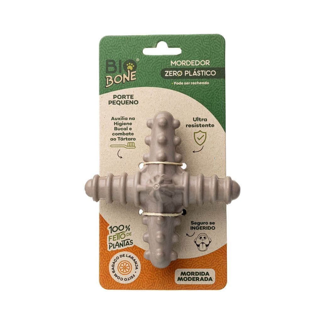 Mordedor Natural Para Cães Biobone Asterisco Pequeno Resistente Brinquedo Pet 100% Natural