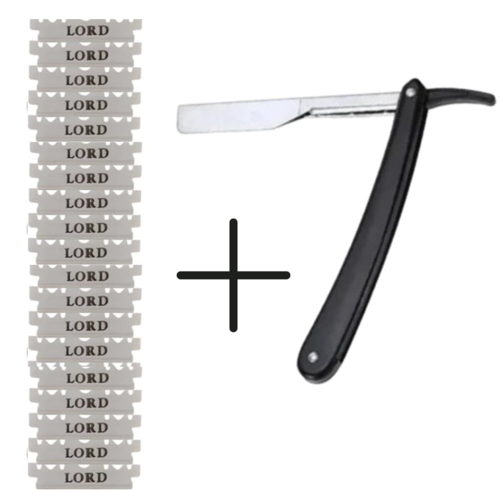 Kit Navalha + 30 Lâminas Aço Inox Platinum Profissional