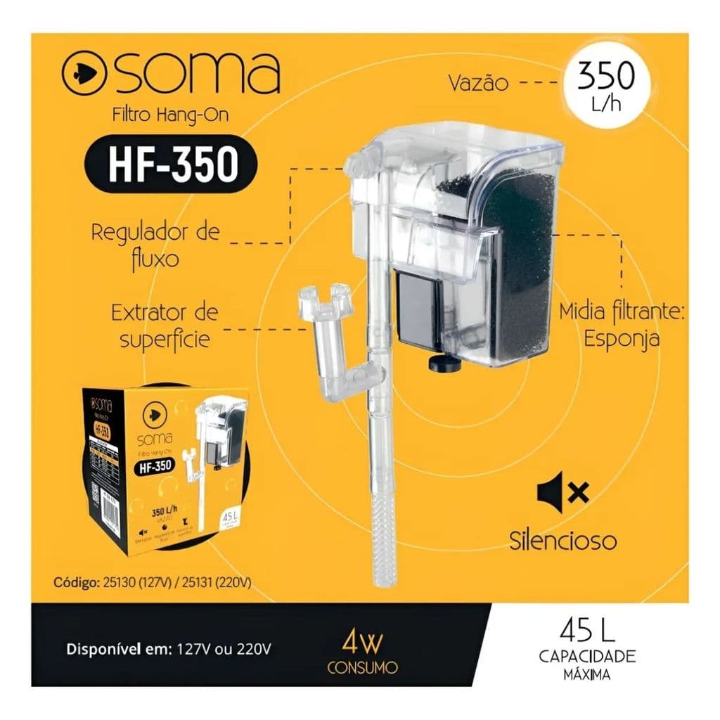 Filtro Externo hang-on Soma HF-350L/H 127v 4W