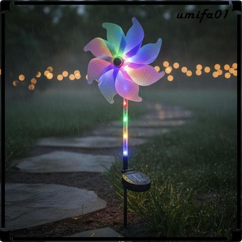 [Umifa] 2 Peças De Luz Cata-Vento Solar À Prova D'água , Resistente Às Intempéries , Estaca De Jardim Que Muda De Cor ,