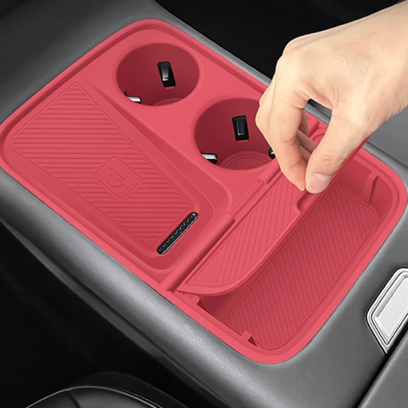 Para GWM Haval H6, Tapete de Silicone Antiderrapante para Console Central, Forro Ranhurado para Porta-Copos e Bandeja pa