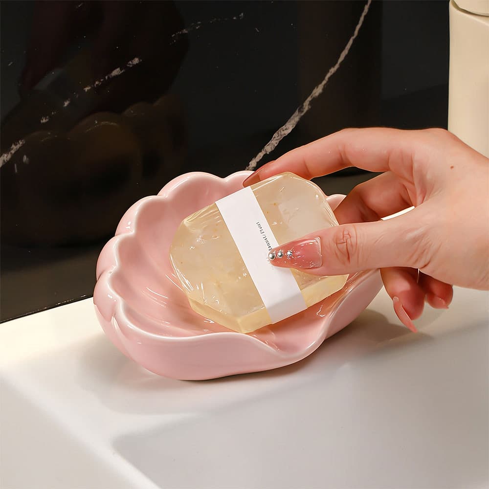 Bandeja De Sabão Em Forma De Concha Estilo Ins , Adorável Suporte De Plástico Para Casa , Banheiro , Decoração , Rack De