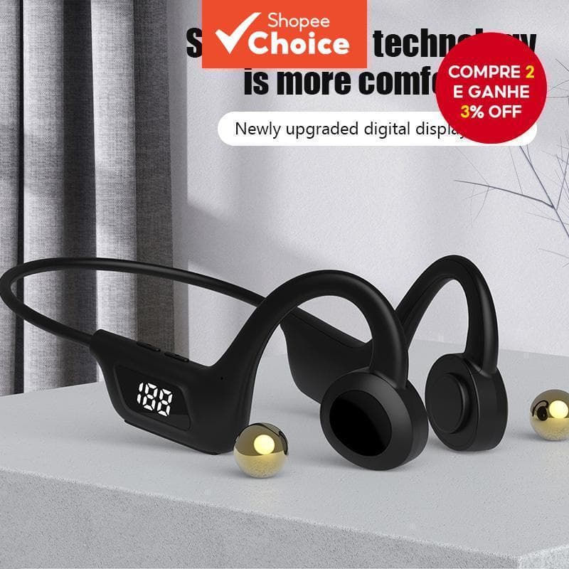 JS7 Fones De Ouvido Sem Fio Alta Fidelidade Estéreo LED Display Digital TF Cartão Suporte 10H Playtime Esportes Jogos