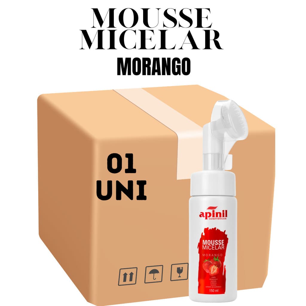 Mousse Micelar De Limpeza Facial Hidratante Morango 150Ml Apinil (Campanha)