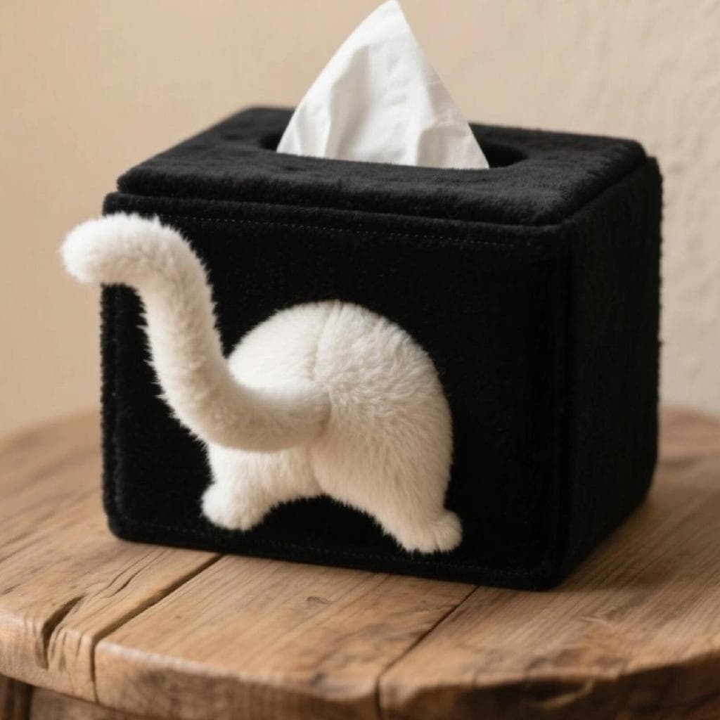 Gatinho caixa de tecido guardanapo caixa criativa pelúcia nicho boneca caixa decoração armazenamento