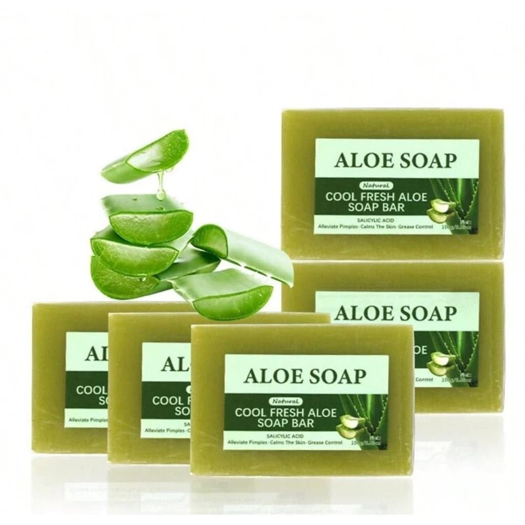 Barras de Sabão de Óleo Essencial de Aloe Vera Fáceis de Engolir, Sabonete Artesanal, à Base de Plantas, Conjunt