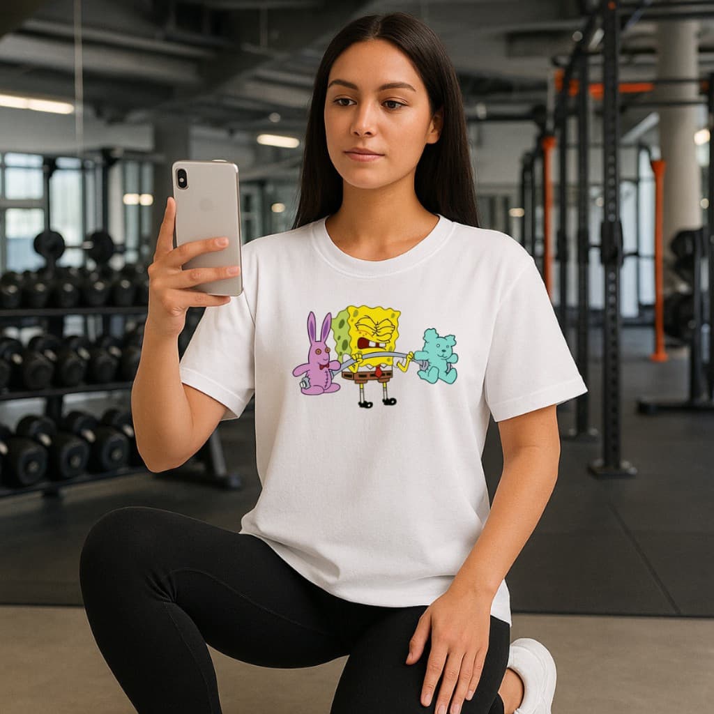 Camisa Básica Academia Meme Camiseta de Treino fofo  Personagem Tshirt. Envio Rápido