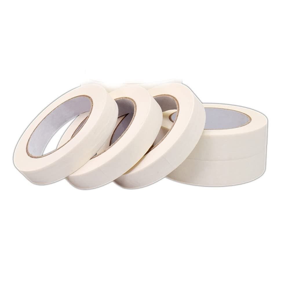 esowemsn 5 Rolos de Fita Adesiva Branca de 2cm, Fita para Pintores, Adesivo de Borracha Natural, Fita de Pintura de Grau