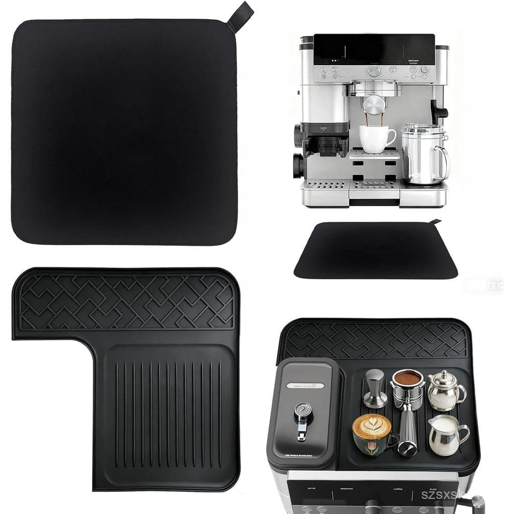 Conjunto 1: Tapete para máquina de café feito de borracha e silicone, resistente a arranhões, seguro para máquinas Luxen