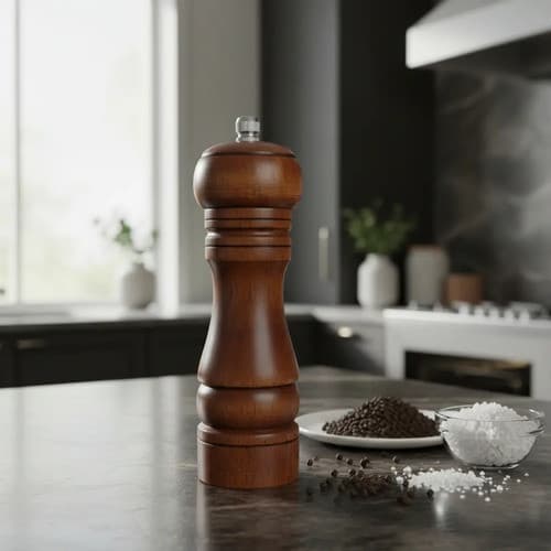 Moedor De Pimenta E Sal Em Madeira E Cerâmica Pepper 15cm Marrom