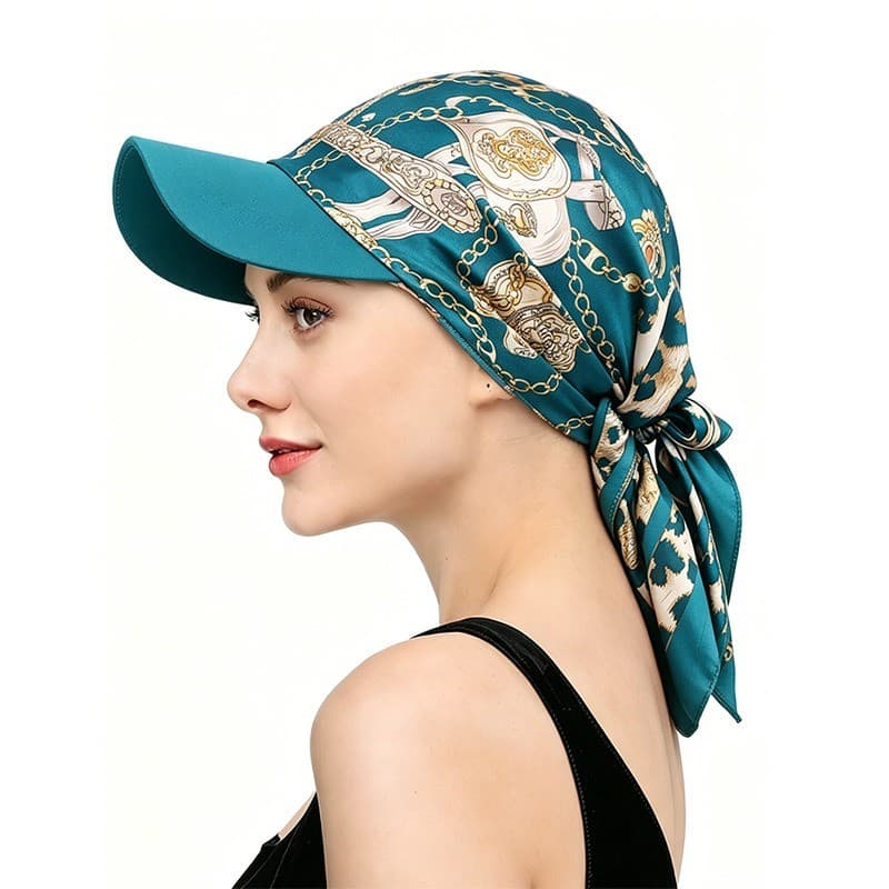 Chapéu Feminino Bandana Viseira Auto-Gravata Lenço Com Aba Verão Praia Boné Amarração Nas Costas