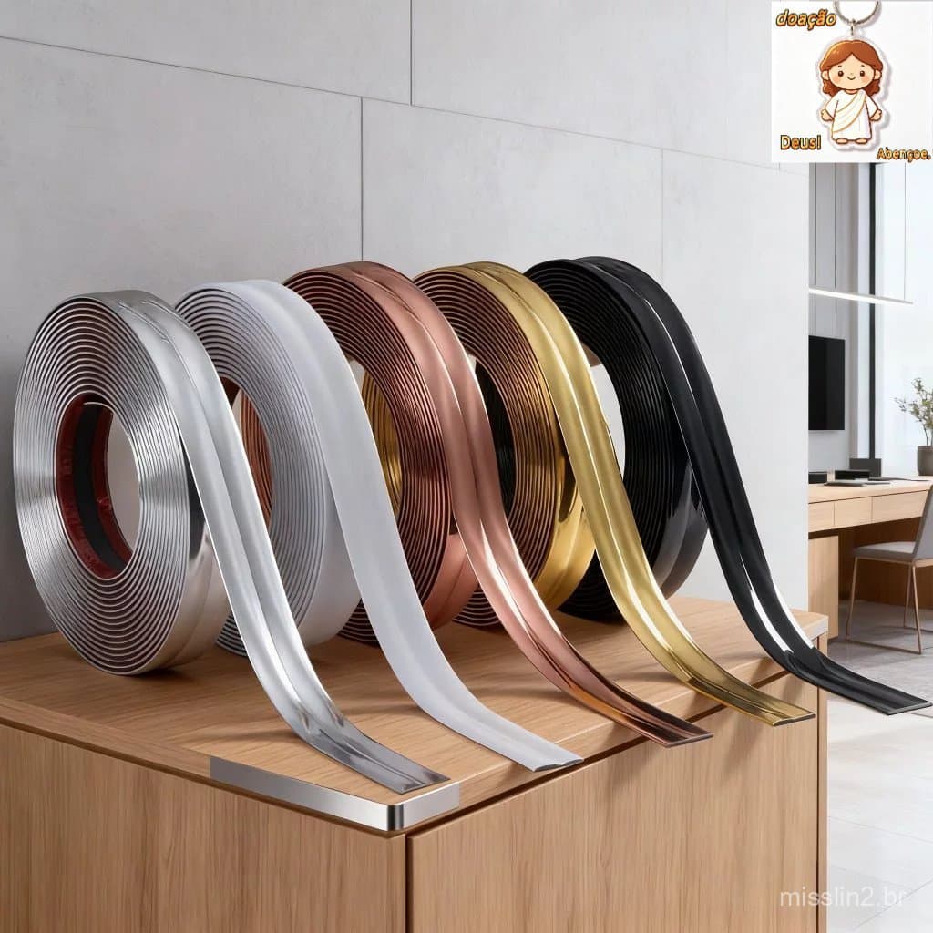 Perfil Cantoneira de PVC 10MMX 10MM /15MMX 15MM com fita 3M / barras de 3 Metros