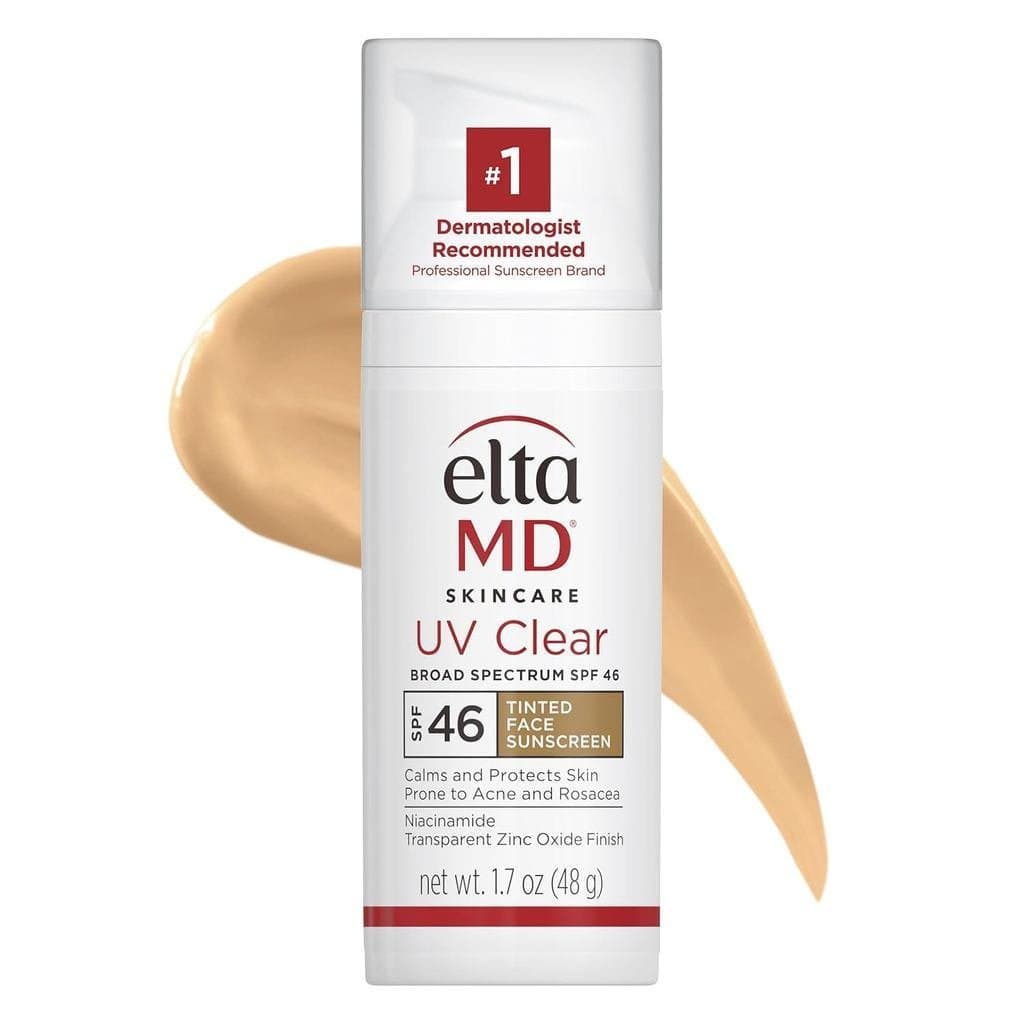Protetor Solar Facial Transparente EltaMDUV com Cor, FPS46, Sem Óleo, Contém Óxido de Zinco, Recomendado por Dermatolo