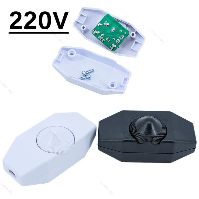 220V LED Dimmer Interruptor Botão Ajustável Controlador Branco Preto Plug In Mesa Lâmpada De Chão Escurecimento Liga/Des