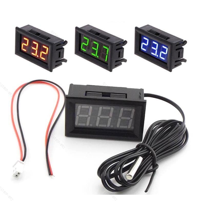 Temperatura Do Termômetro led Digital DC 12V-50 ~ 110 ° C Indicador De Exibição Medidor De Carro Sensor De Sonda BR15B2