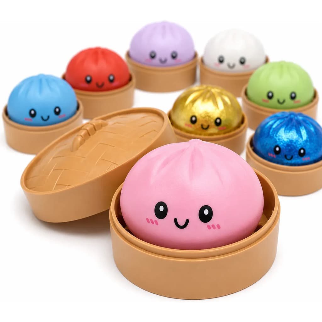 Caixa Surpresa Squishy Antiestresse em Forma de Bolinho com Glitter