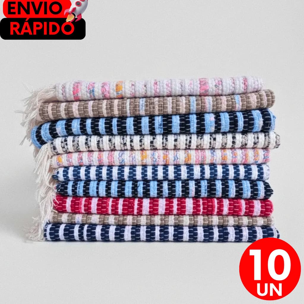 Kit 10 Tapete De Banheiro Tapete de Porta Toalha De Piso De Banheiro Jogo De Tapete Varias Cores Kit 10 Unidades