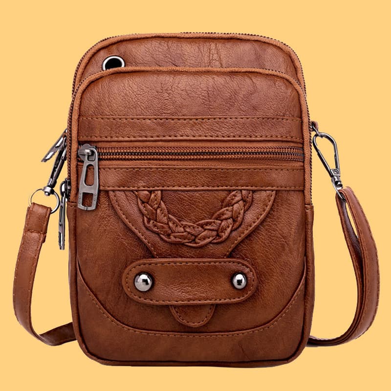 Bolsa de telefone móvel feminina novo estilo saco feminino mensageiro All-Match Retro Mini bolsa de ombro Multi-camada z