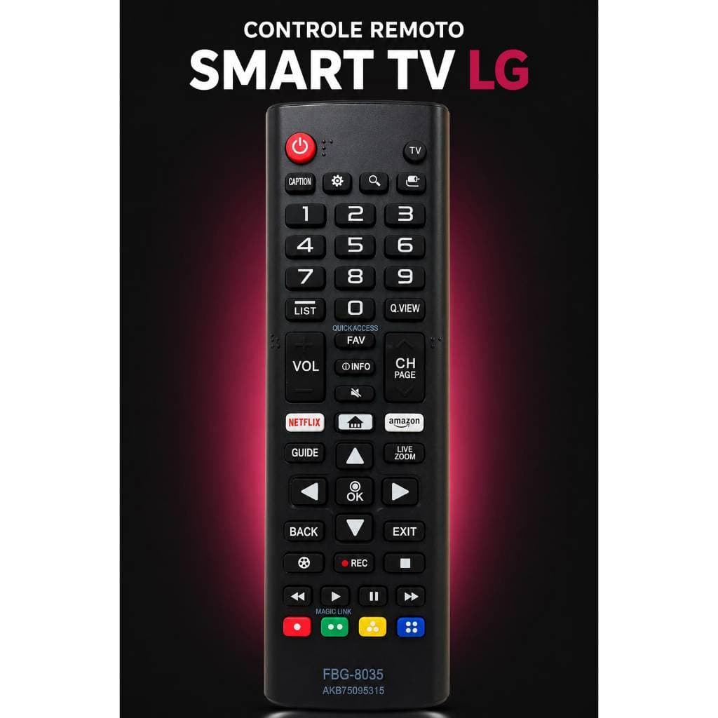 Controle Remoto Compatível smart lcd LG 32lk615bpsb Akb75375604