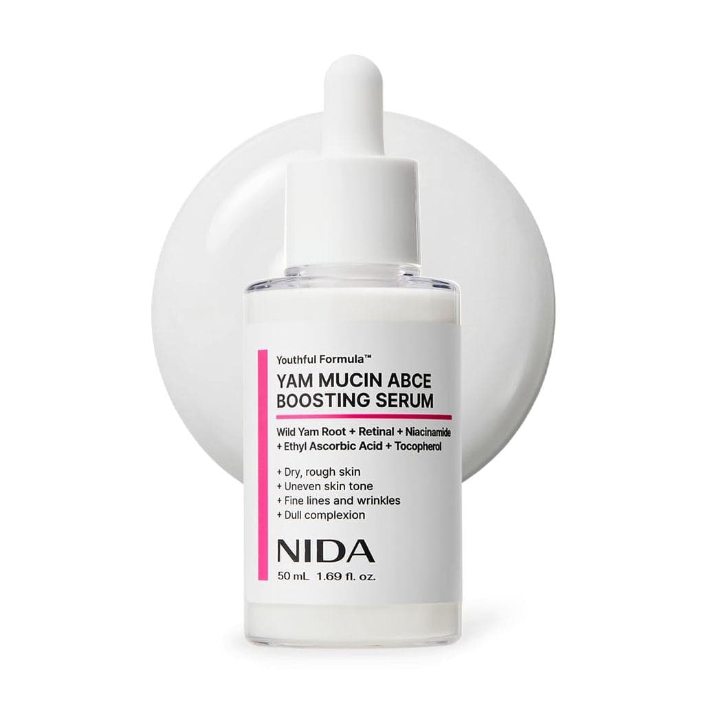 Fórmula Jovem NIDA ™   Sérum Potencializador ABCE de Mucina de Yam |   Raiz de Inhame, Retinal, Pantenol, Vitamina C e E