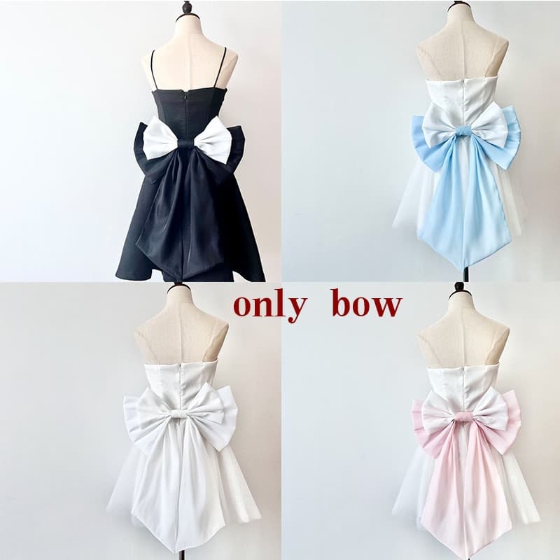 Gravata Borboleta Elegante com Cauda - Acessório para Vestido de Noiva Estilo Lolita, Broche de Laço Bicolor BERT