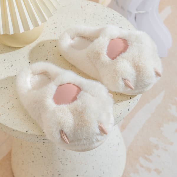 | slippers | ☛Chinelos de algodão com garra de cachorro feminino inverno interior uso doméstico casal antiderrapante pis