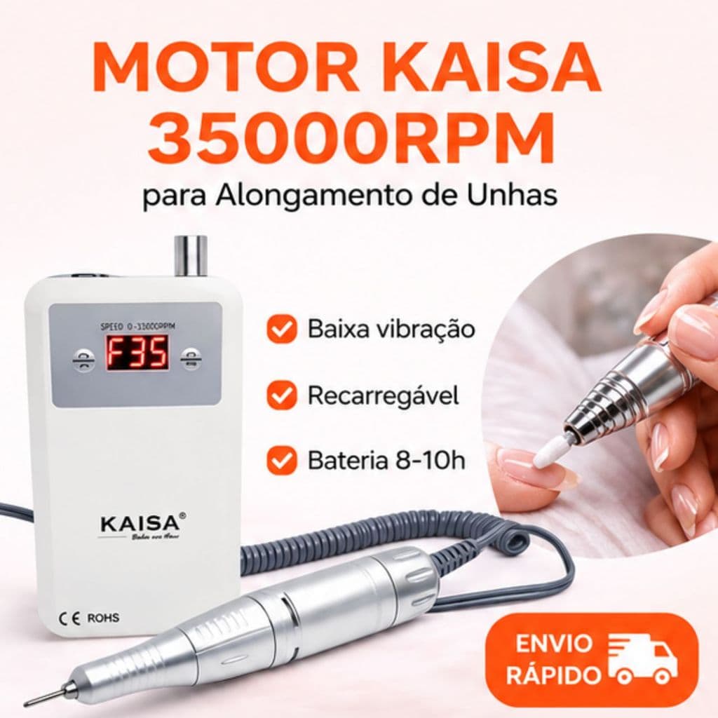 Motor Kaisa Branco 35000RPM para Alongamento Unhas