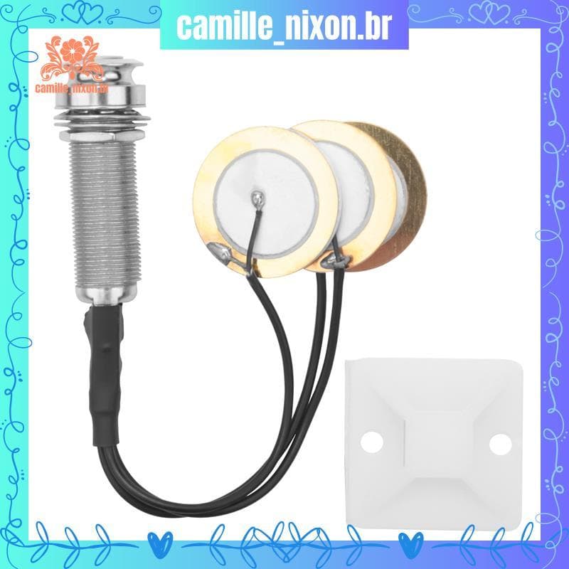 [camille_nixon.br] Microfone De Contato Piezo 3 Captadores Transdutores Com Conector De Pino Final Para Kalimba