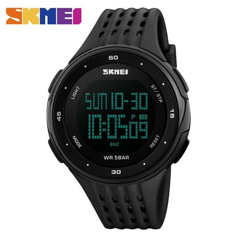 Skmei 1219 Relógio masculino com tela LED, relógio esportivo de luxo à prova d'água