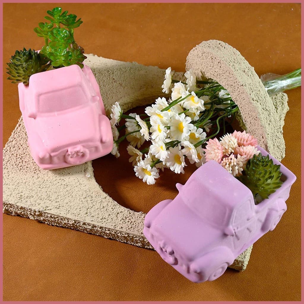 Vaso De Flores Molde De Silicone Em Forma De Carro Recipiente De Jóias Fundição De Resina Arte Artesanato Ferramentas Pa