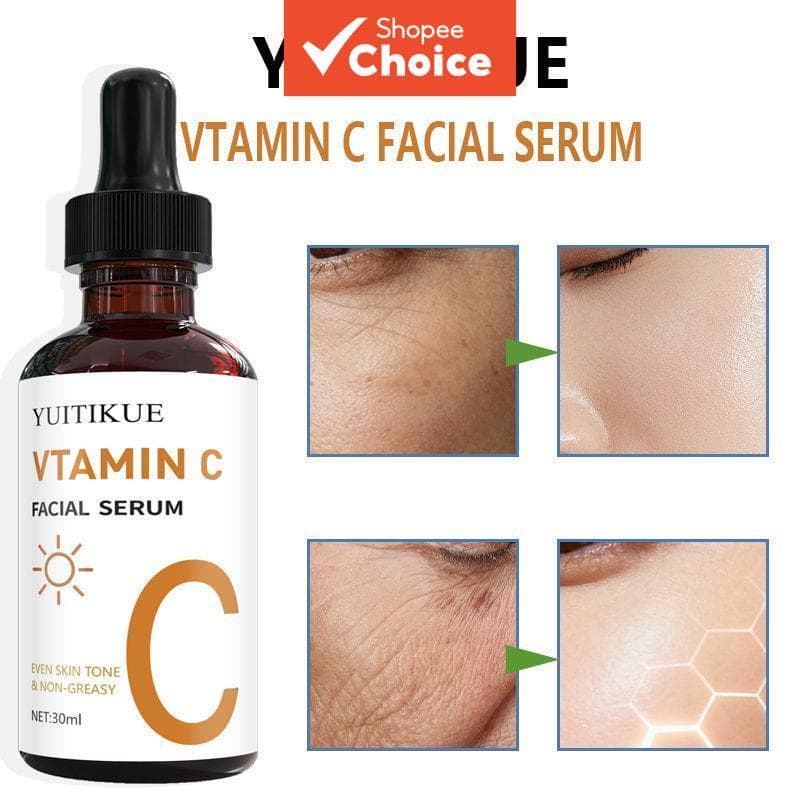 Essência facial de vitamina C, niacinamida clareadora + ácido hialurônico hidratante, essência reparadora de colágeno