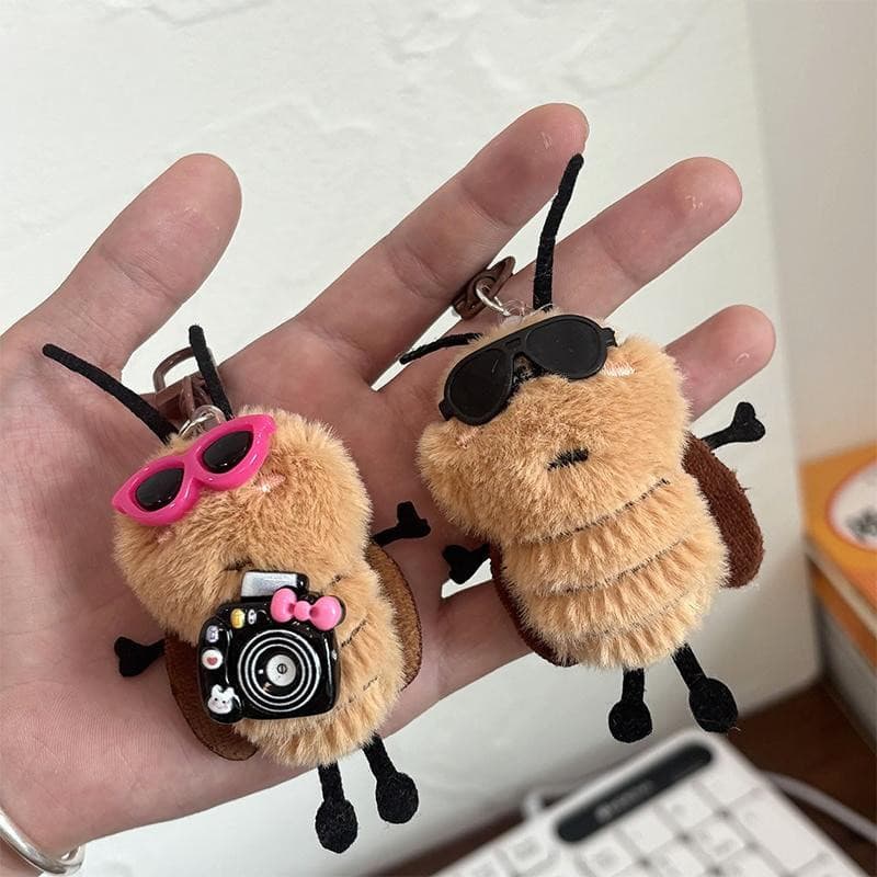 1/3 Peças Chaveiro de Boneco Barata Fofo, Pelúcia Criativa, Pingente para Mochila Escolar, Decoração Suspensa