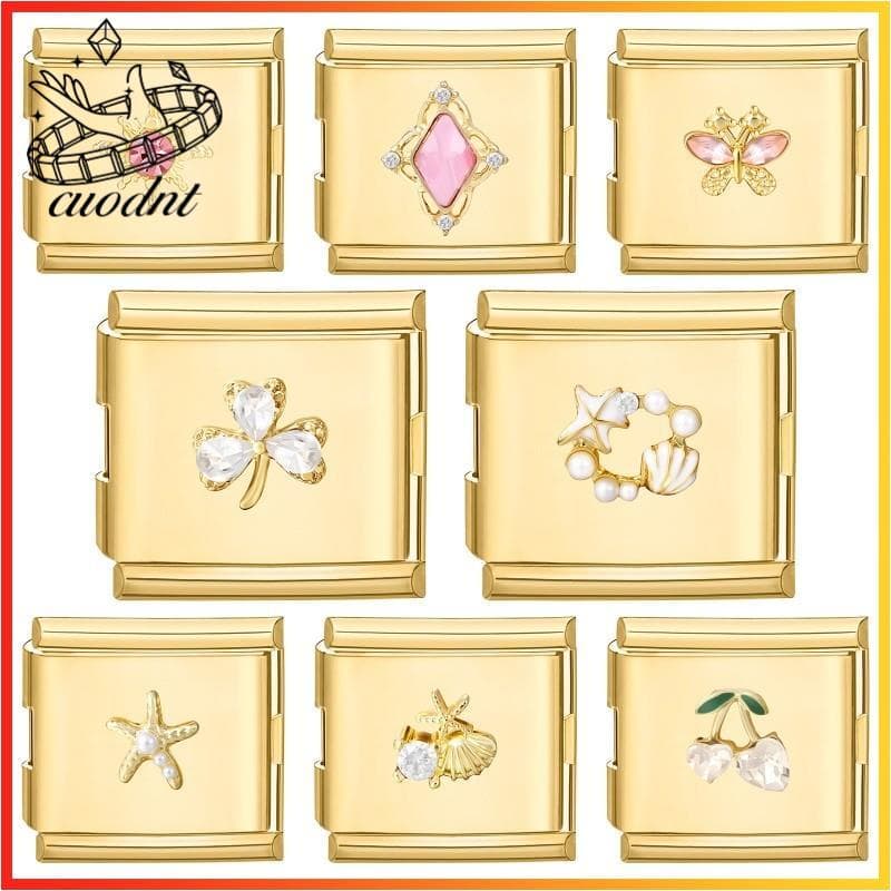 Borboleta Estrela Italiano Charme Pulseira Caber 9mm De Aço Inoxidável Jóias Fazendo Acessórios DIY Retro Personalidade