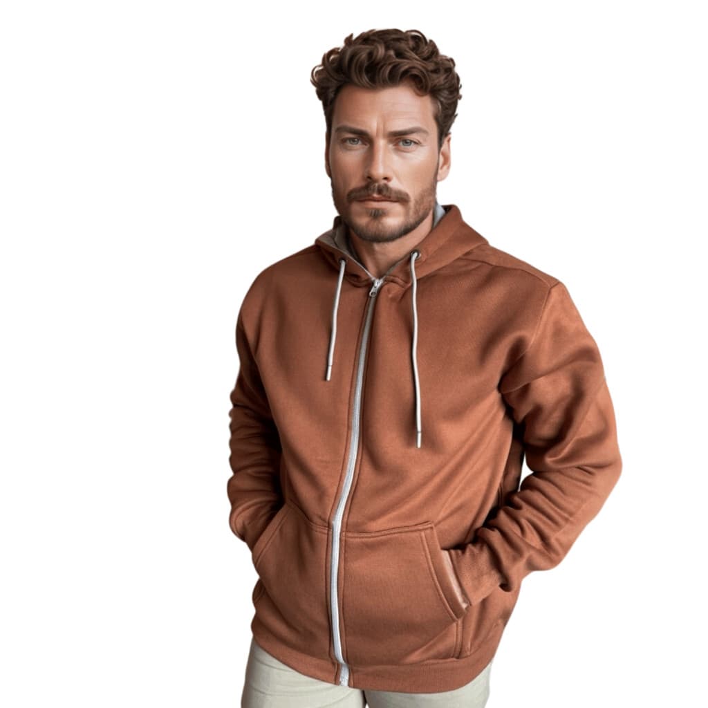 Blusa Masculina Moletom Zíper Canguru Frio