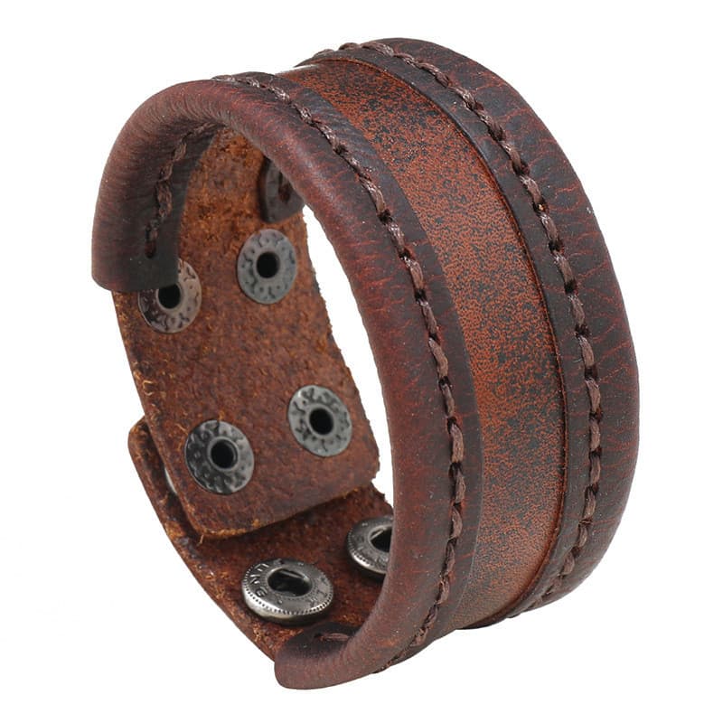 Acessórios de pulseira simples costurado à mão Retro pulseira de couro moda jóias pulseira