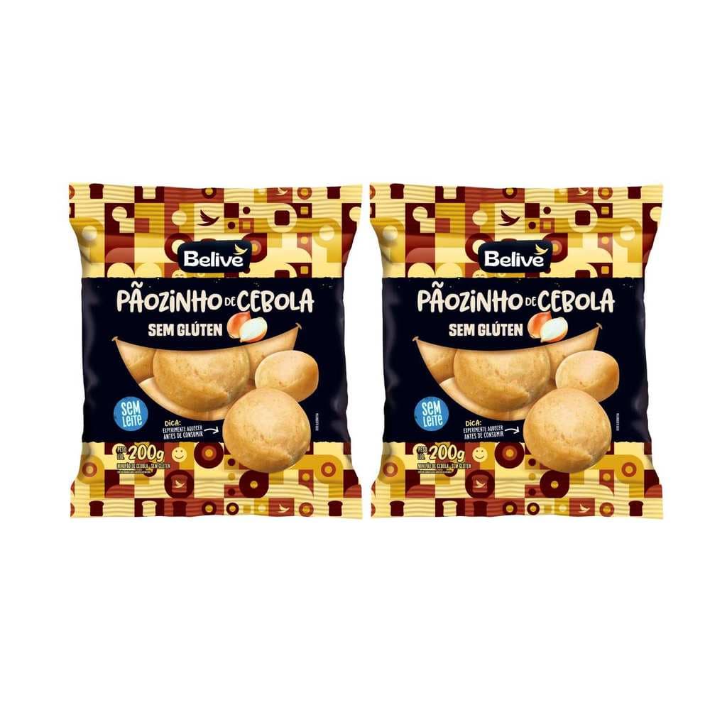 Kit Pãozinho De Cebola Sem Glúten Sem Leite - Belive 2 Unidades 200g