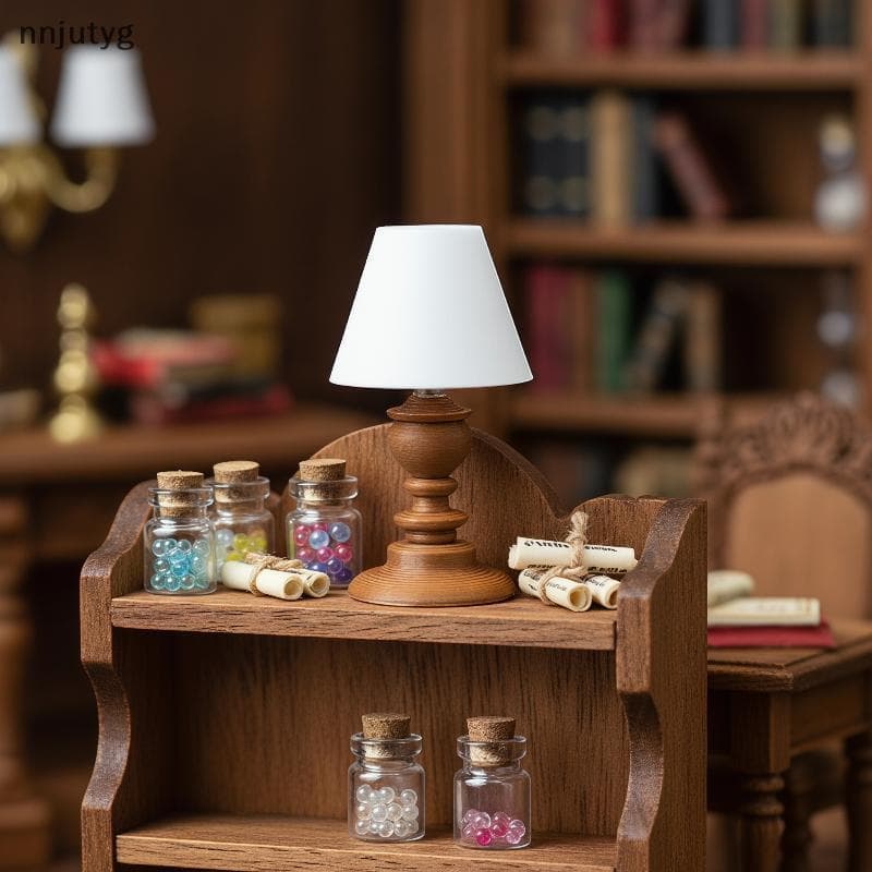 Vintage Mini Clássico Candeeiro De Mesa Modelo Pequena Casa De Bonecas Decoração Para Areia Cena Layout Fotografia Adere
