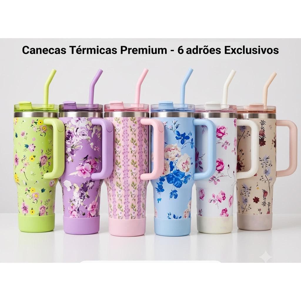 Copo Térmico Inox 1200ml GIGANTE | Isolamento Frio/Quente Máximo 48h+ | C/ Alça, Canudo & Tampa