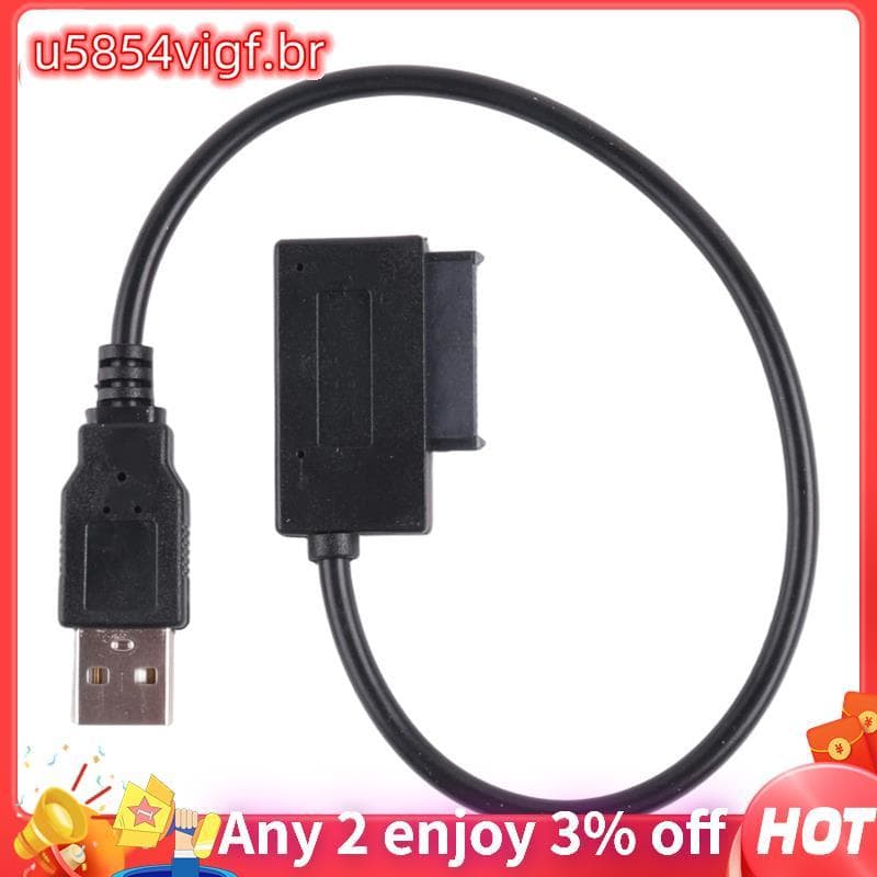 Adaptador USB PC 6P + 7P CD DVD Rom Sata Para 2.0 Conversor Slimline Cabo De Unidade De 13 Pinos Laptop Notebook