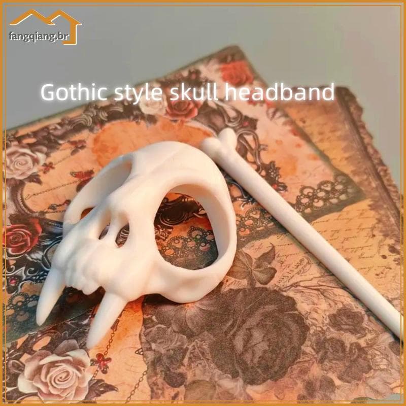 Fang Fantasma Crânio Cabelo Stis Esqueleto Gótico Hairpin Feminino Hairclip Headwear Acessórios De Halloween BR