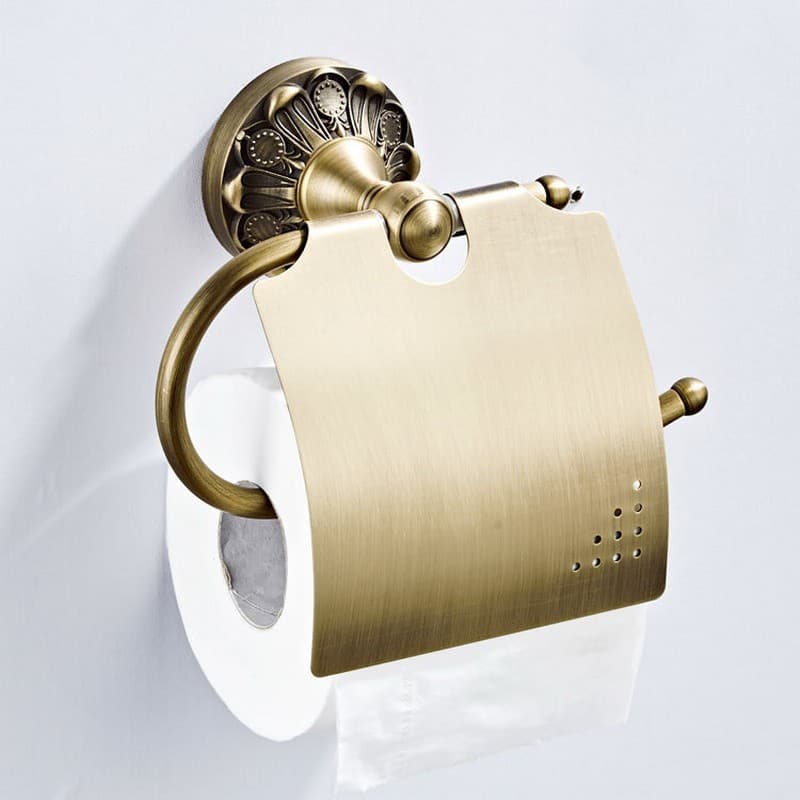 Suporte De Rolo De Papel Higiênico De Latão Antigo Para Banheiro , Montagem Na Parede , Rack De Armazenamento sba976
