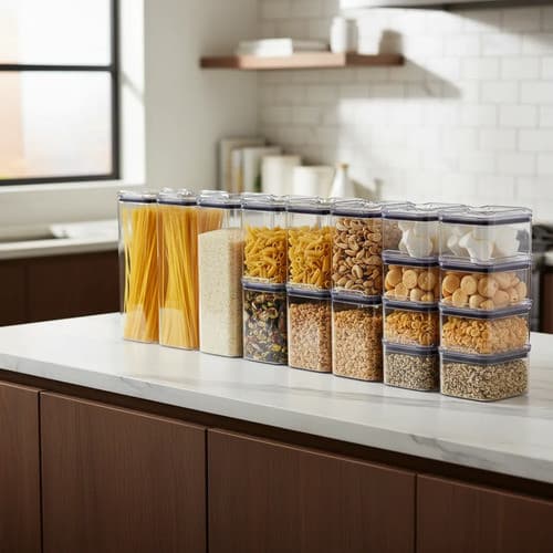 Kit 17 Potes Herméticos Acrílico Potes Para Armazenamento de Alimentos