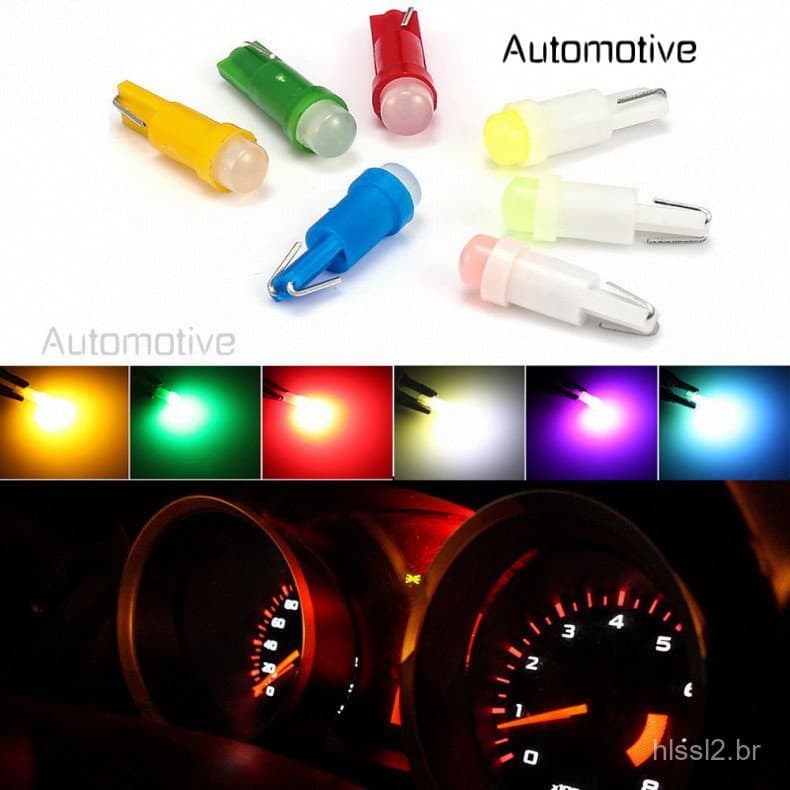 1 Lâmpada LED T5 1smd Cerâmica para Painel de Instrumentos de Carro, Luz de Medidor, Lâmpada Lateral RTDA