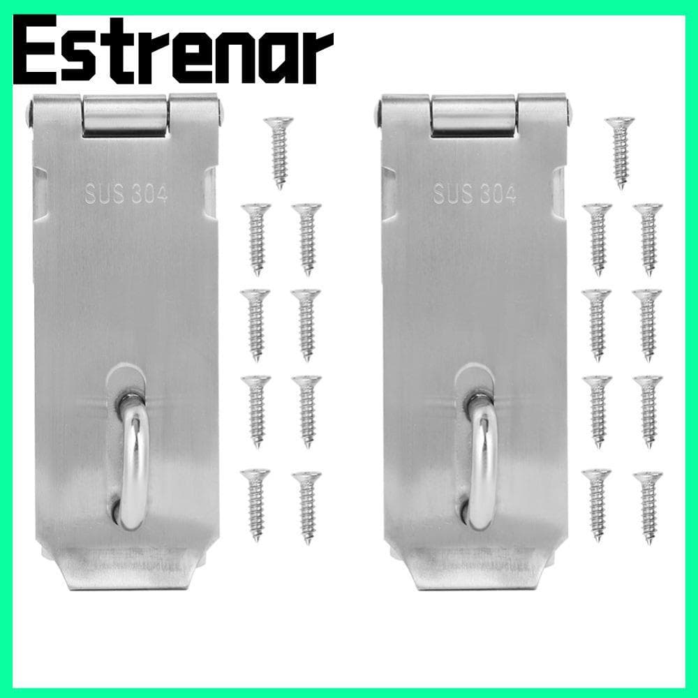ESTRENAR 2 Peças De Ferrolho De Cadeado , Fechadura De Fecho De Porta De Aço Inoxidável Prateado , Armário De Bloqueio D