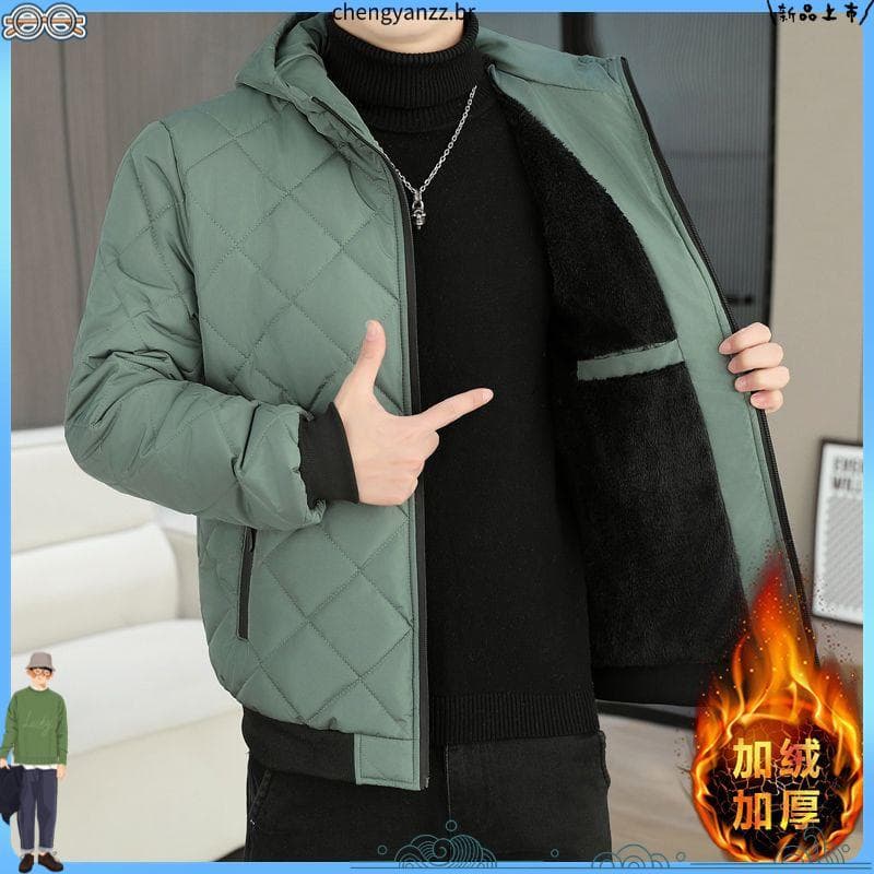 Jaqueta acolchoada novo estilo jaqueta acolchoada roupas masculinas de inverno forro de lã engrossado forro de lã quente