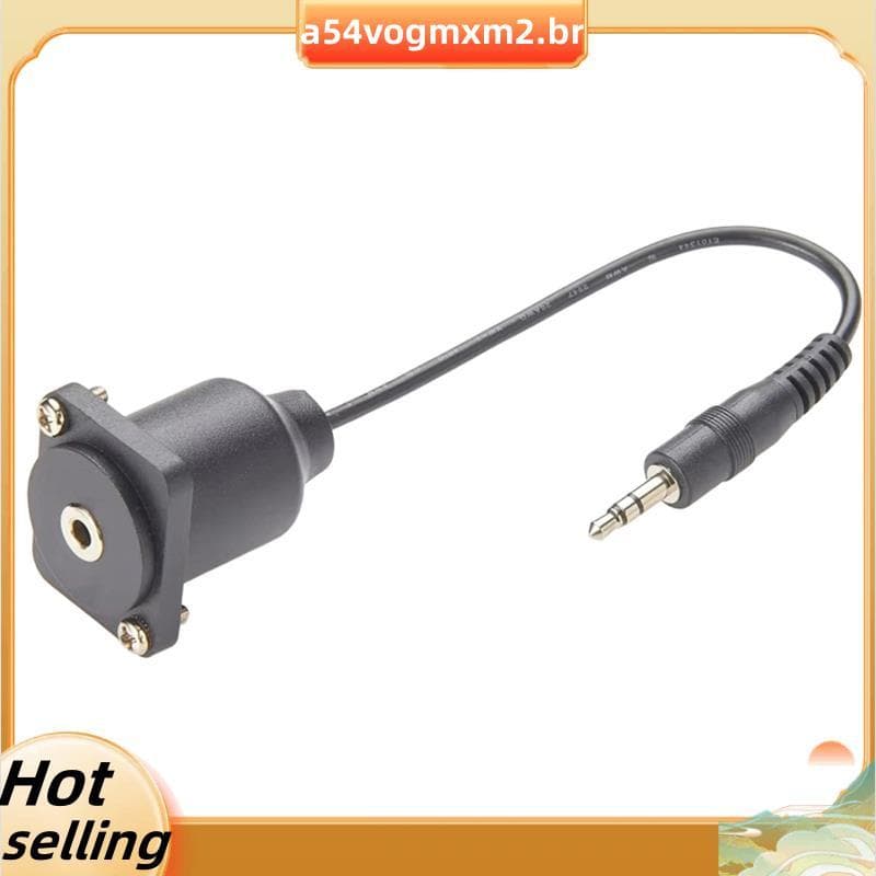 Cabo De Extensão Conversor TRS 3.5mm , Conector De Alimentação De Áudio De Estéreo Macho Para Fêmea , Passagem Através D