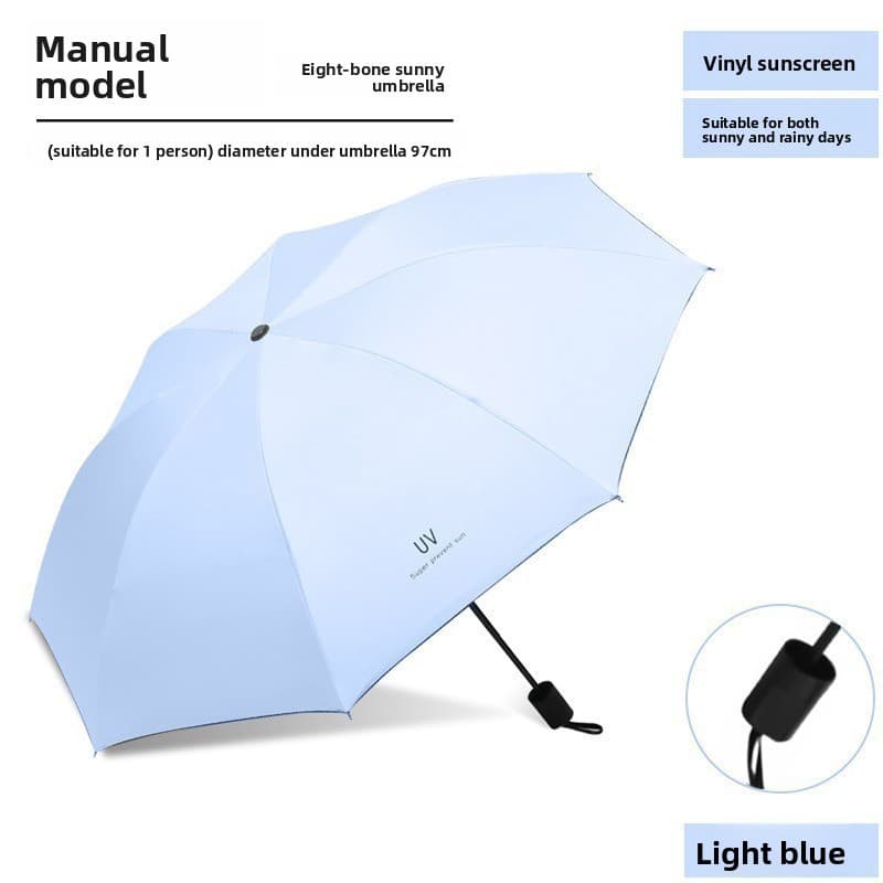 Guarda-chuva Manual triplo, guarda-chuva UV, protetor solar, Anti-ultravioleta, guarda-chuva de vinil, guarda-sol